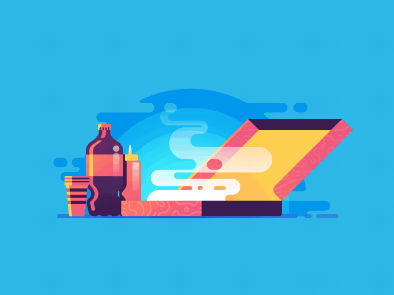 Pizza animation gif illustration line timelapse