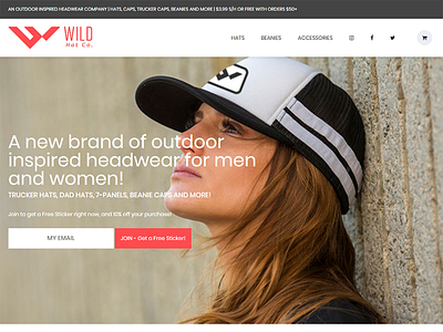 WILD Hat Co. - Website apparel beanies caps clothing hats outerwear trucker hats websites