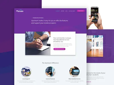 Upstream Site Designs desktop divi typography ui ux web web design website wordpress
