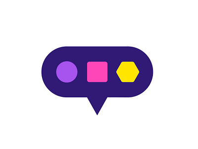 Dialect icon (Metaphor Challenge) diversity colorful playful game tech technology circle language chat bubble speak learn learner geometry geomtric logo mark brand identity square hexagon poligon