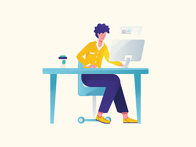 Character #5 2d animation character character design computer freelance illustration illustrations illustrator landing page office photoshop ui ux vector web design work