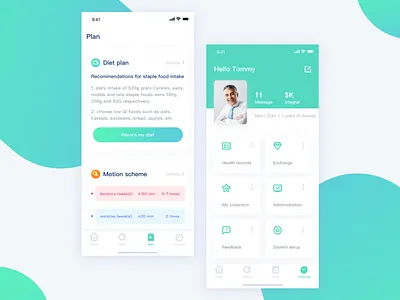 Application of diabetes health management-2 app design healthy icon interface ui