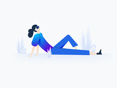 Chill character empty state end gradient illustration user testing woman