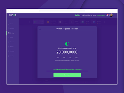 Wallet Lunes - Progressive Web Application - Sending bitcoin block chain crypto crypto currency crypto wallet cryptocoin design lunes project token ui user interface ux wallet app