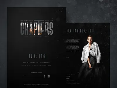 Chapters Website branding chapters dance dark design dust event invite logo register rsvp talia favia typography ui ux