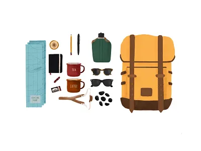 Let's go on an adventure adventure digital art hiking illustration ipad pro outdoors