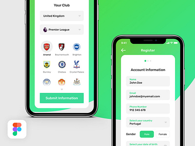 Design Challenge - Sports Register app challenge clean color design interface minimal mobile register sports ui ux