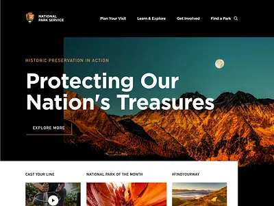 National Park Service clean dark hero landing national park nps travel