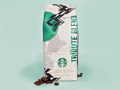 Starbucks Tribute Coffee Bag 2014 bag coffee design handlettering lettering packaging print seattle signpainting starbucks watercolor