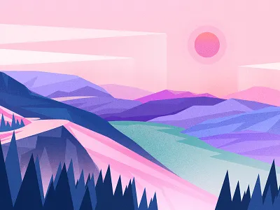 mountain ui 按键 插图 设计 风景