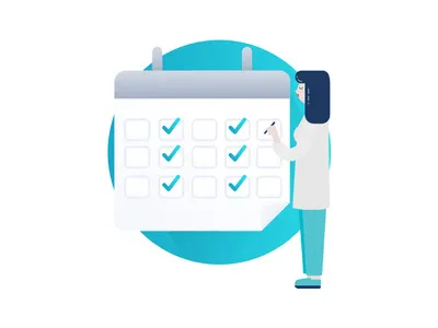 Illustration to schedule step app data health healthcare illustration plan portals prescribe prescription program rehabilitation schedule step therapy ui ux web