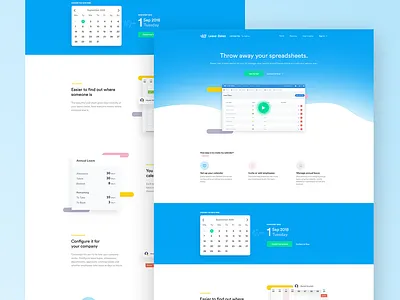 Leave Dates landing page app b2b calendar dashboard enterprise homepage landing landing page management photoshop saas startup time ui user ux web