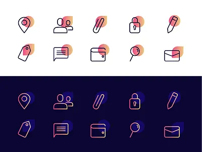 Icon Set dailyui gradient icon icon set illustration line icon ui