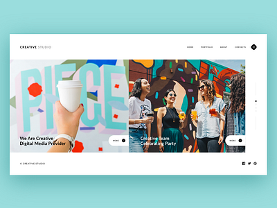 Creative Studio colors creative design dribbble interface layout minimal minimalism portfolio startup team ui ux web