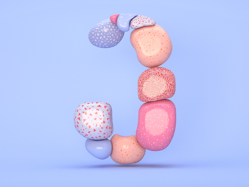 ე - 33 Animated Georgian Types 33agt 3d ae air animation buble c4d design e gif motion motiongraphics nike pattern ე