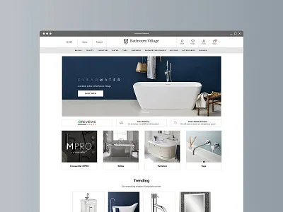 Bathroom Village Shopify store design bathroom design e commerce minimal shopify ui