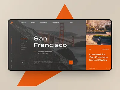 Aunited - concept black dark design grid site states ui usa ux web design web site