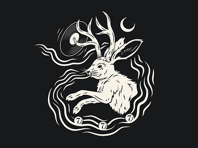 Hit the Jackpot brooklyn illustration jackalope marijuana music festival nevada rabbit reno smoke vinyl weed