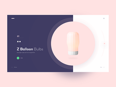 Z Balloon Bulbs balloon bulb clean concept design header landing minimal product product design smart ui ux web