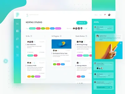 Kanban Productivity Screen busines clean kanban management mobile app productivity sketch tools ui webapplication