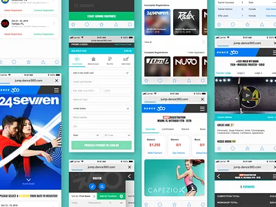 Dance360 Mobile dance dance 360 event manager events mobile product design registration ui ux uxui