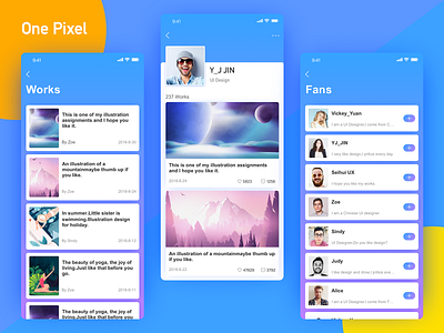 One Pixel App2 app design illustration ui ux