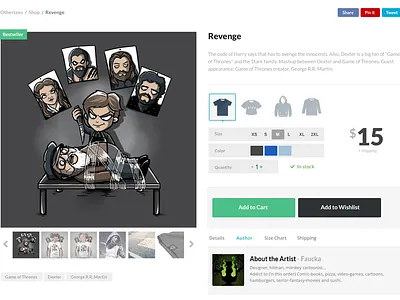 Shopping Cart - OtherTees app appareal cart design game of thrones got illustration produce shopping basket sizing ui ux wishlist