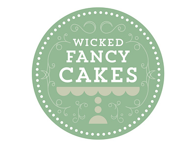 Wicked Fancy Cakes Initial Options baking birthday cake cake stand logo retro sticker