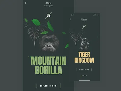 Wildlife app design dribbbleshot interface ios mobile nature natureboy typography ui ux wildlife