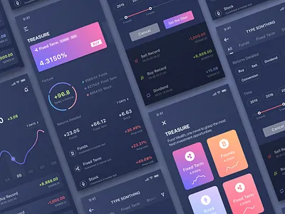 Financial interface design app card coin dashboard date design exchange gradient ios iphone x mobile payment token ui wallet