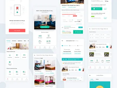 Rentomojo iOS Mobile App design illustration ios mobile mobile app motion rentomojo user experience user interface visual design