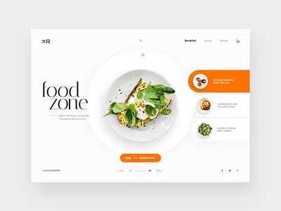 Restaurants Webpage Design Concept clean creative design food and drink light logo orange re branding restaurants typogaphy visual visual design