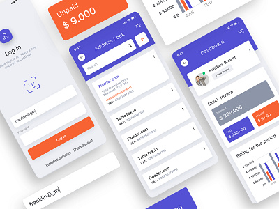 Invocing App app app apps application billing invoicing kit design mobile app ui ux uikit user interfaces