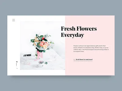 Fresh Flowers Everyday adobe xd flat flower flowers landing page minimal photoshop pink ui ux web design