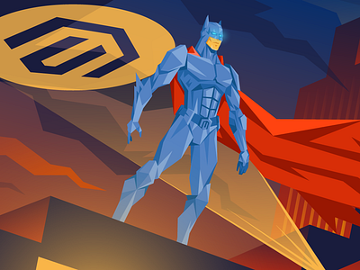Atwix Blog September Illustration atwix batman blog character dark e commerce ecommerce flat hero illustration magento superhero