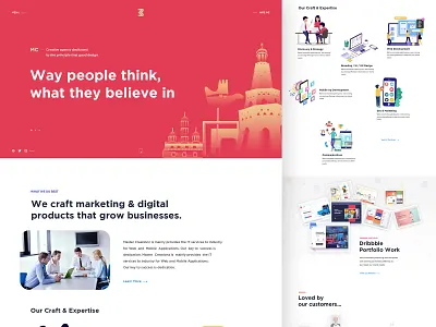 Master Creationz / Website agency clean creative design gradients illustration interface modern typography uiux website