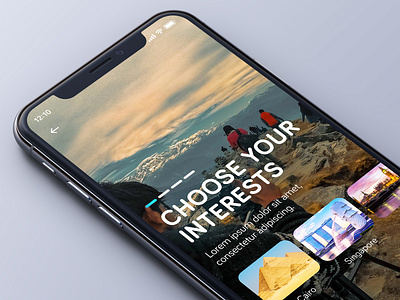 Travel App - Choose Your Interest choose destinations design mobile app mobile app design mobile app user experience mobile user experience mobile ux travel preference ui