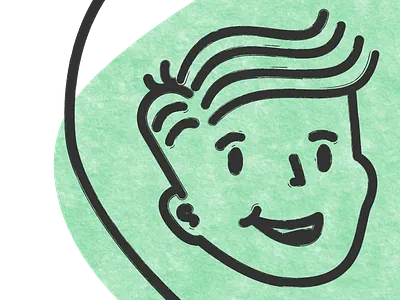 Character Logo - Texture avatar branding brush character illustration line art logo retro texture