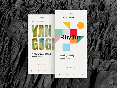 Art Season app art color design dribbbleshot event interface ios mobile museum typography ui ux