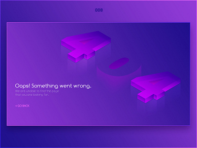 Daily UI Challenge 008 - 404 Error Page 008 404 404 page 404error app daily 100 daily 100 challenge dailyui dailyui008 glass isometric reflections screen screen flow ui uiux user web website