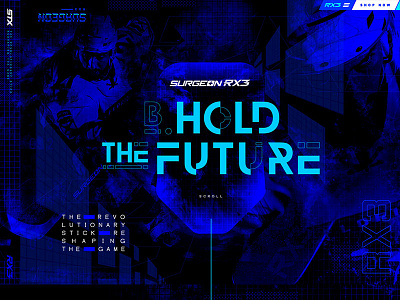 Hockey Stick Product Page futuristic hockey space sports ui web design