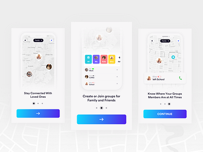Family Locator App app app design clean location map ui ux