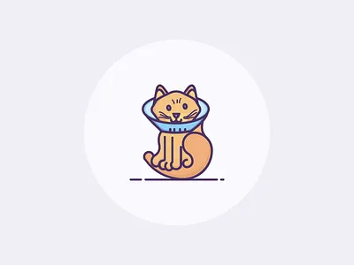 Elizabethan Collar cat cute elizabethan collar icons illustration vet veterinarian