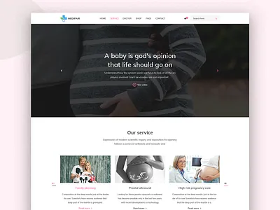 Pregnancy - Health, Medical website clean creative design hospital icon inspiration landing page logo medical minimal pregnancy health typography ui ux website
