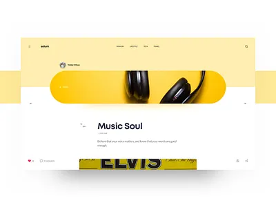 Soium Blog Details Page - Yellow blog blog design blog graphic blog header clean concept design header minimal type typography ui ux web website