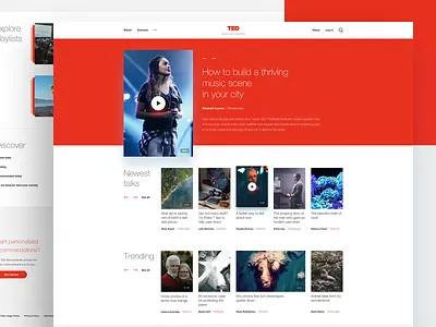 TED homepage design landing page ted ui ux video web website