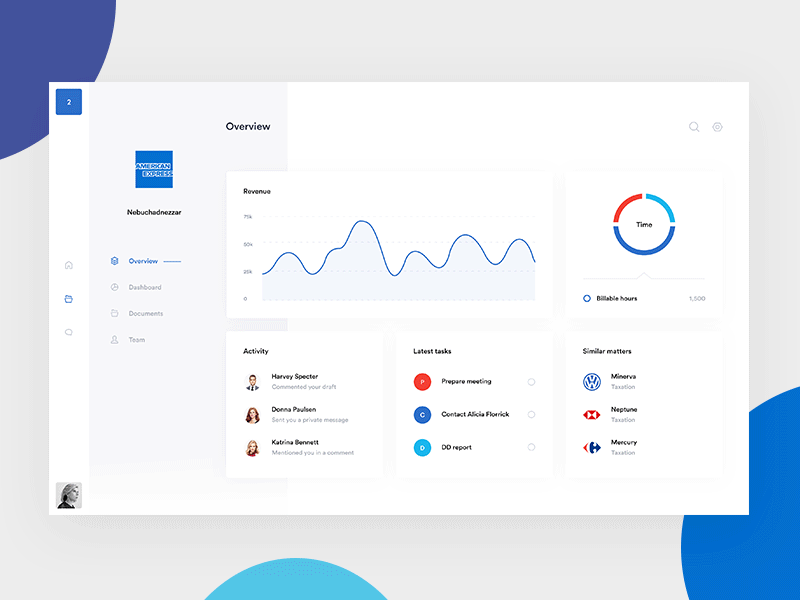 Lawyer platform - Animation attorney case chart crm dashboard firm law lawyer legal legaltech magic circle matter portal ranking saas startup trial