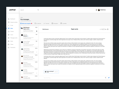 Partner Inbox Design application design inbox interface interface design ui ux webdesign