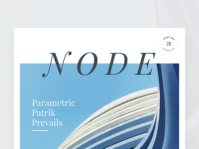 Node Architecture Magazine Cover architect architecture article clean design editorial grid hierarchy layout light magazine minimal minimalist node typography ui visual web design website white