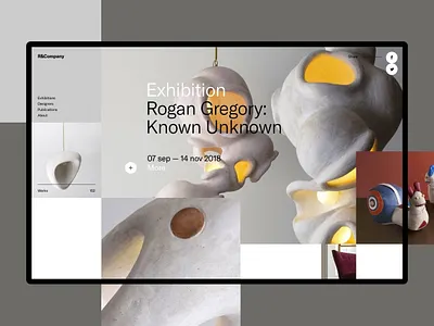 R&Company art artist clean concept design exhibition minimal site ui web website